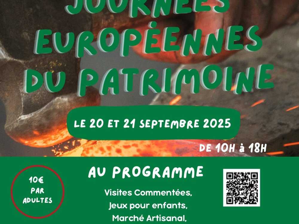 Affiche 2025 des Journées Européennes du Patrimoine aux Forges de Paimpont