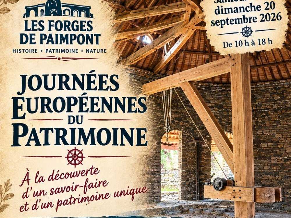 Affiche 2026 des Journées du Patrimoine aux Forges de Paimpont